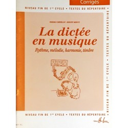 Pierre Chépélov - Benoît Menut, La dictée en musique Volume 1 Corrigés