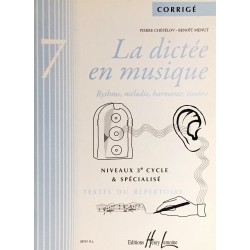 Pierre Chépélov - Benoît Manut, La dictée en musique Volume 7 Corrigés